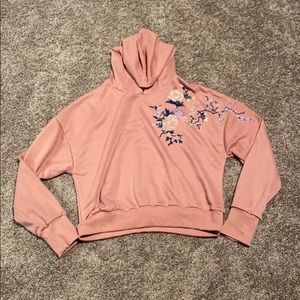 Ladies Cropped Floral Embroidered Sweater